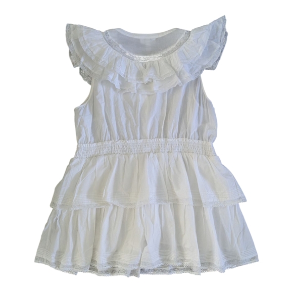 LoveShackFancy Target Penelope White Ruffle Embroidered Cotton Mini Dress 2X - Picture 7 of 15
